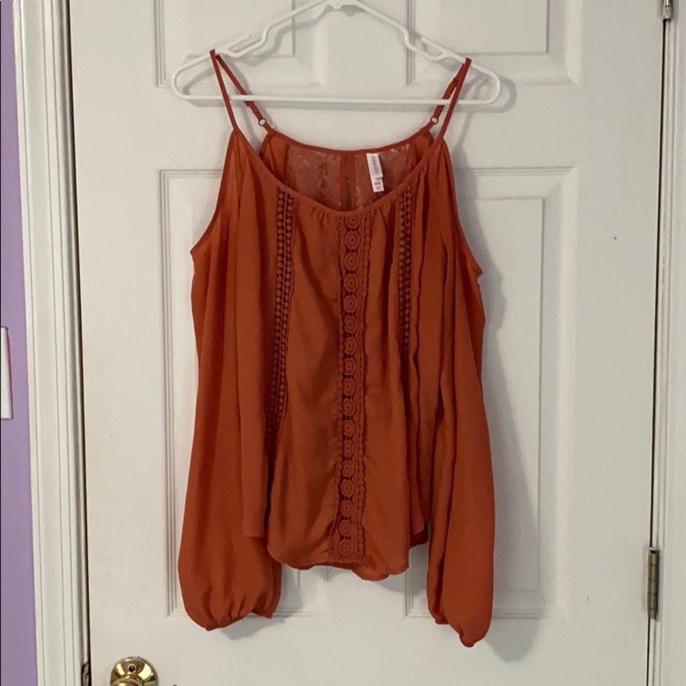 Target Orange Off The Shoulder Top